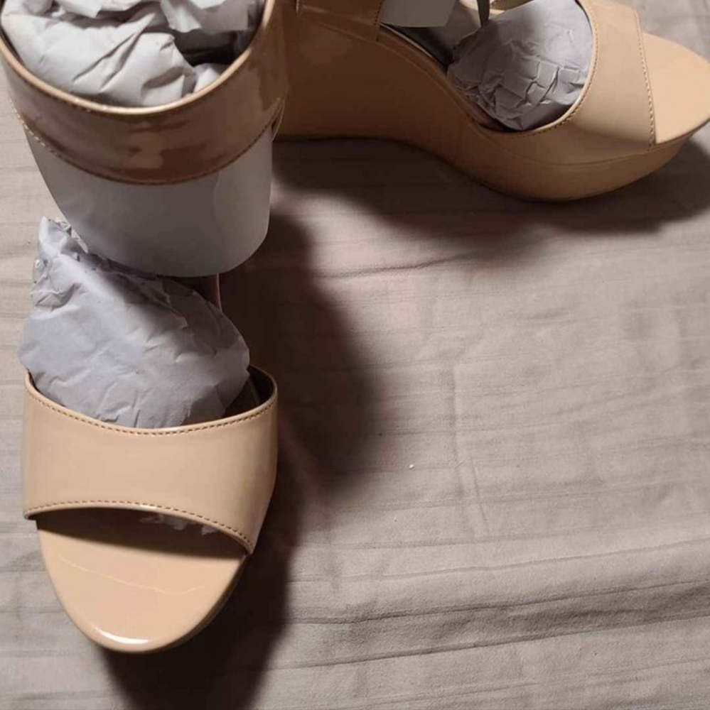 Nude Platform Wedge